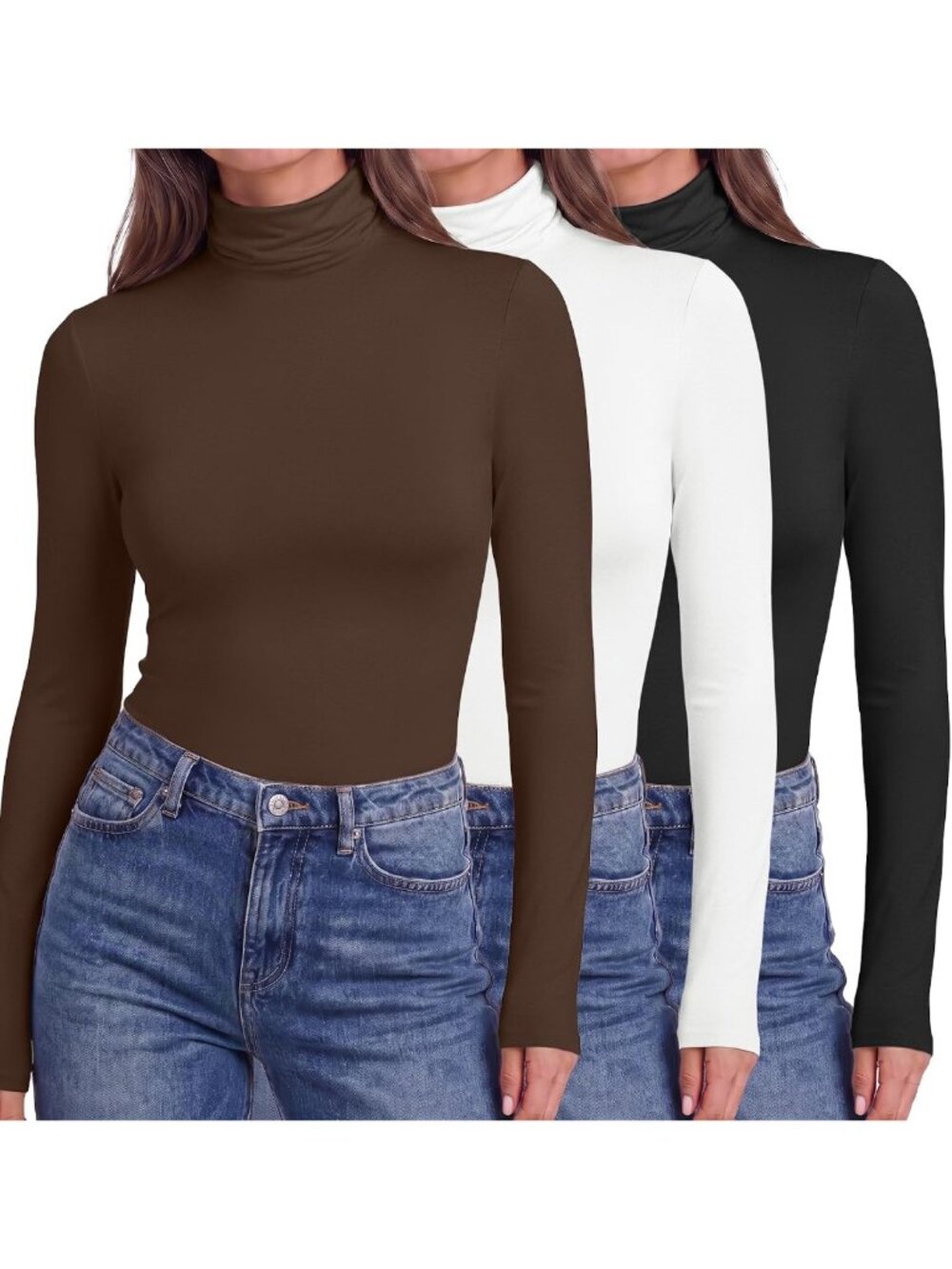 Cozy Women's Turtleneck Long Sleeve Thermal Top - Perfect for Layering & Comfort